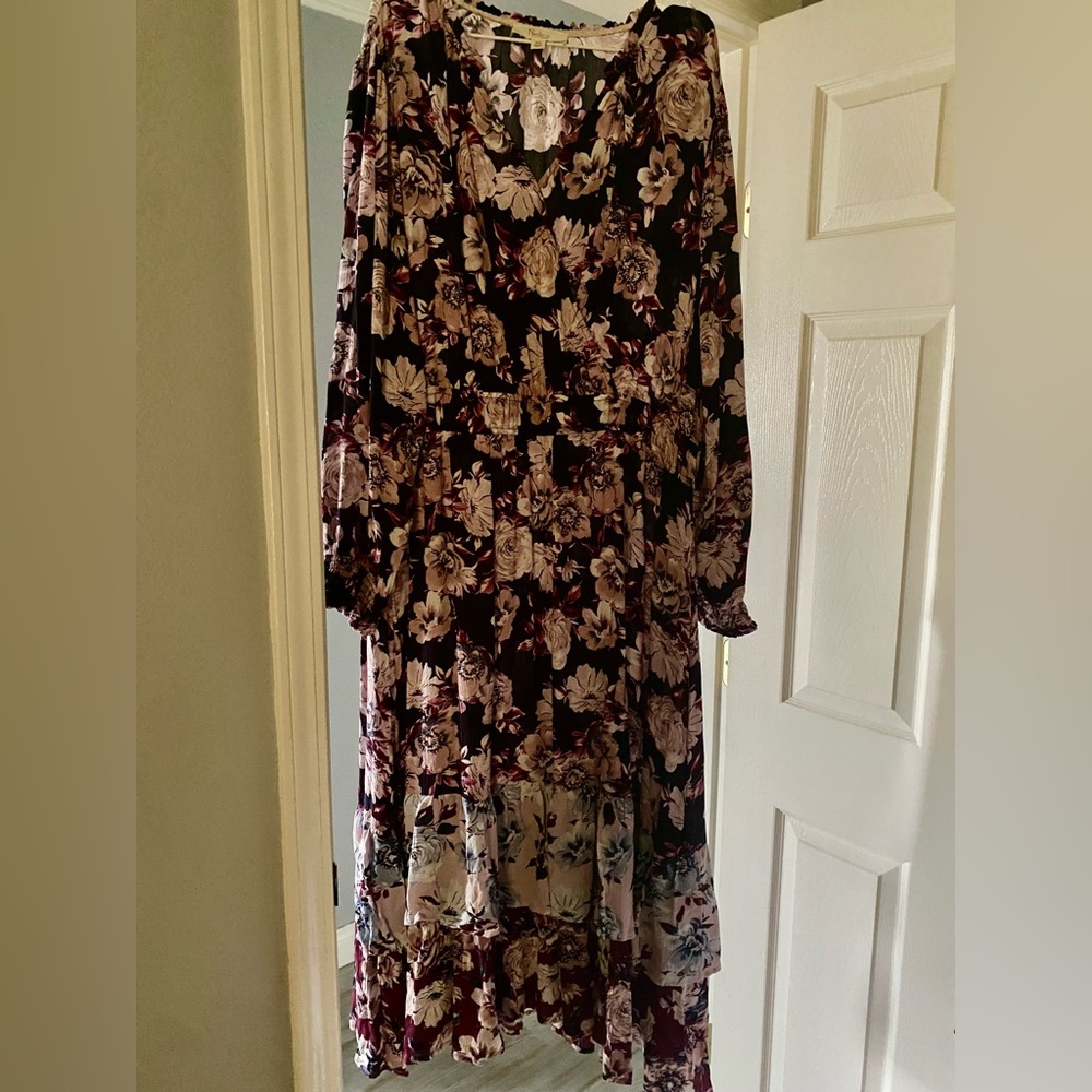 NWT Nurture by Westbound | Plus Size Long Sleeve Surplice Midi Dress Sz3X